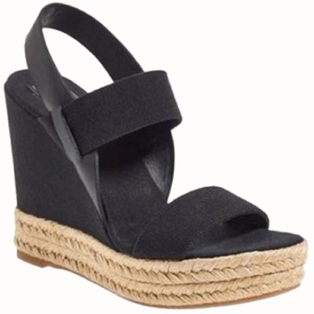 TORY BURCH Black 2 Band Sling Back Wedge 120mm